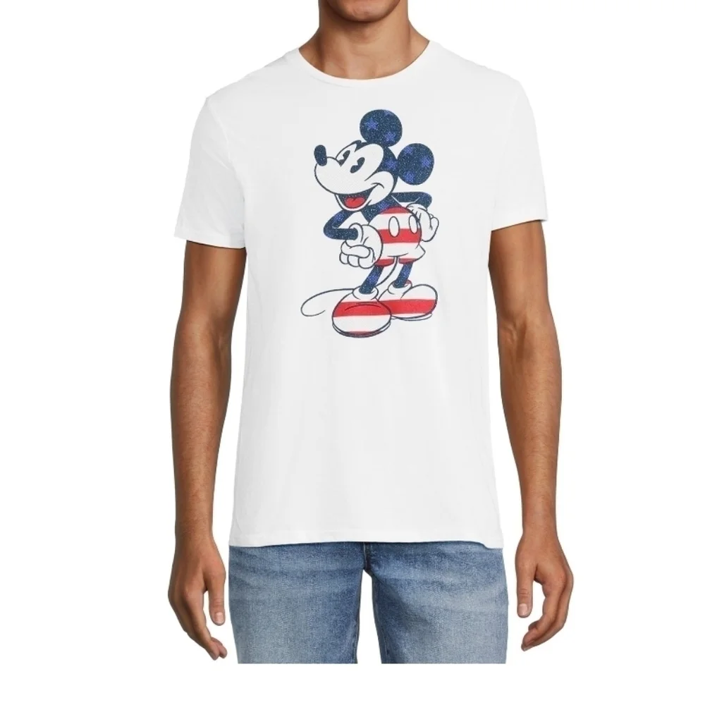 New classic Disney Mickey Mouse patriotic American short sleeve top 100% cotton